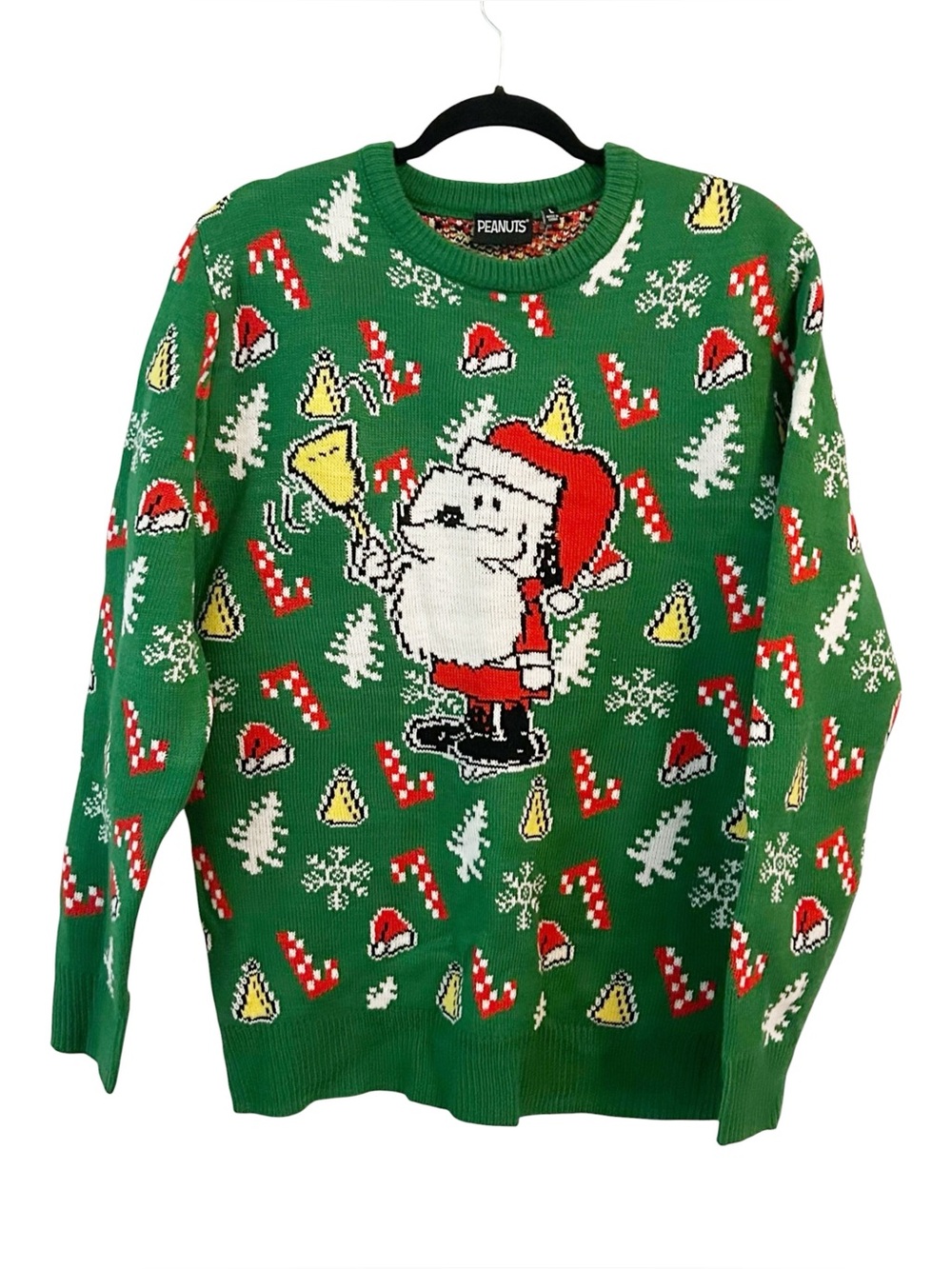 NWT Peanuts Snoopy Santa Clause Christmas Cheer Ugly Holiday Sweater Menβs L